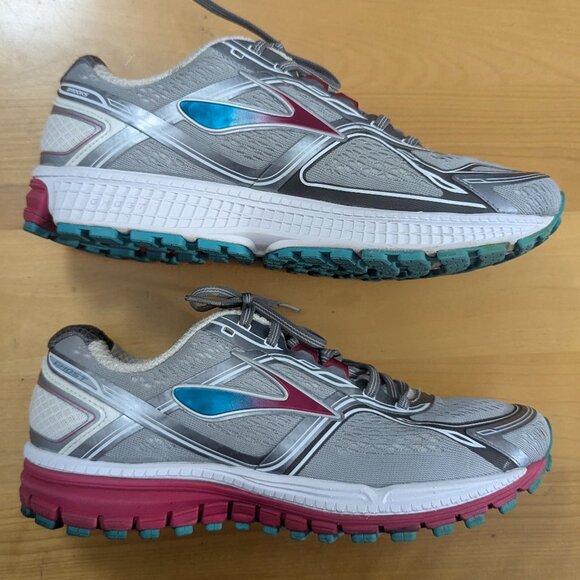 BROOKS GHOST 8 Running Shoes Size 9.5 D Wide Gray Pink Silver GUC - Picture 4 of 8